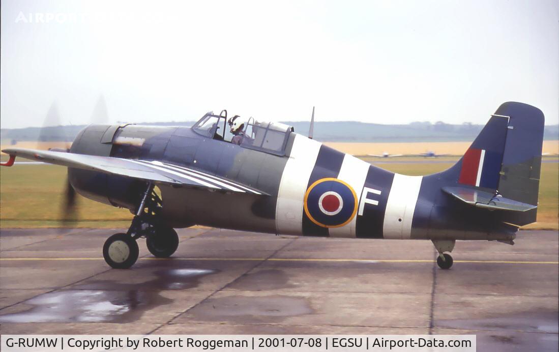 G-RUMW, 1944 General Motors (Grumman) FM-2 Wildcat C/N 5765, The Fighter Collection.Taxiing in after mass flypast.2001-07.