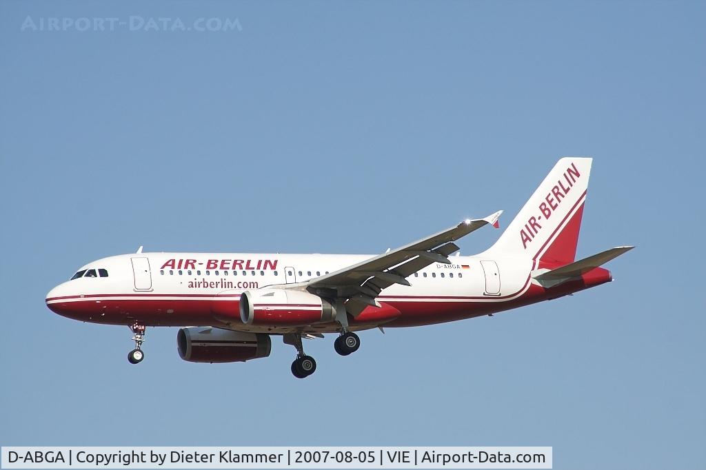 D-ABGA, 2005 Airbus A319-132 C/N 2383, Air Berlin A319-132 on finale rwy 34