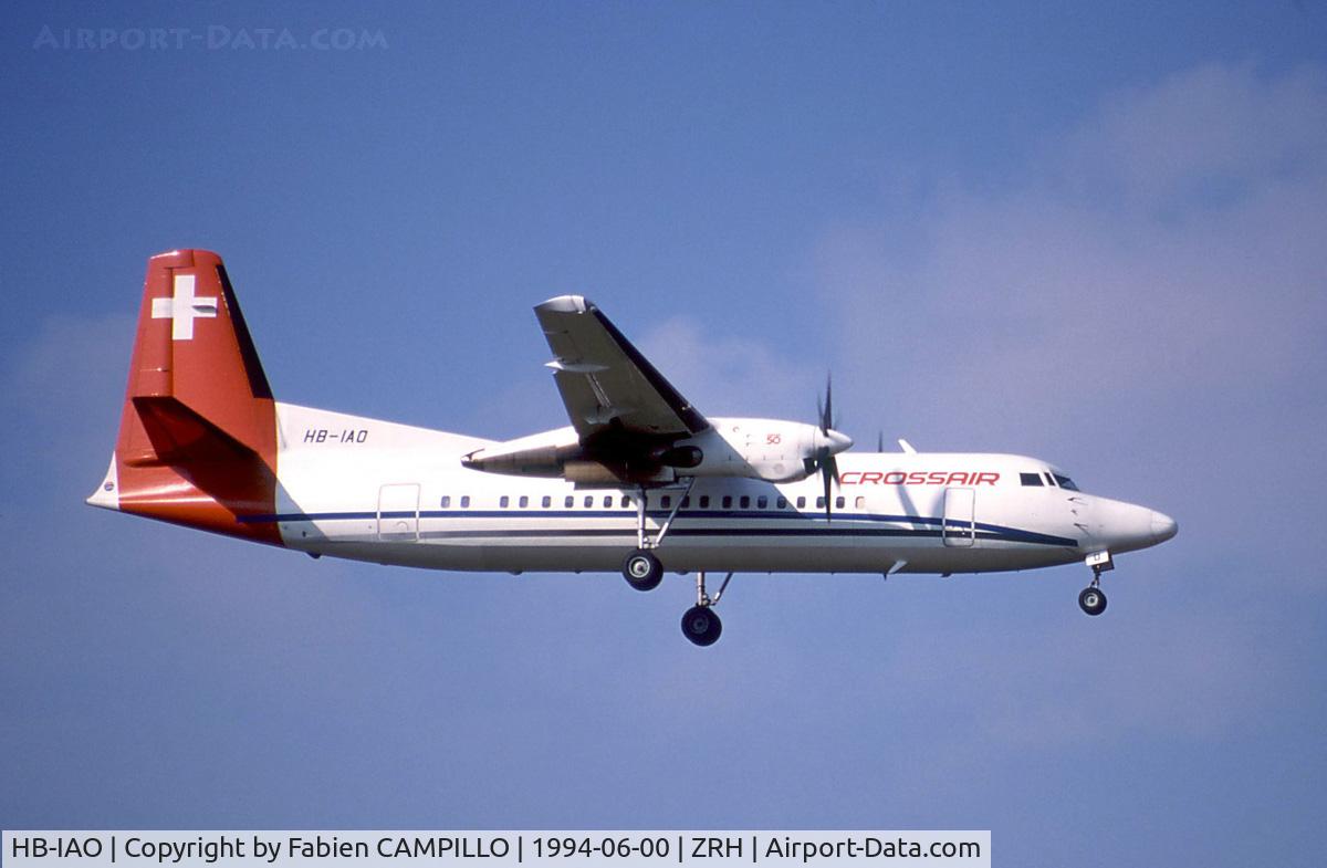HB-IAO, 1990 Fokker 50 C/N 20192, Crossair