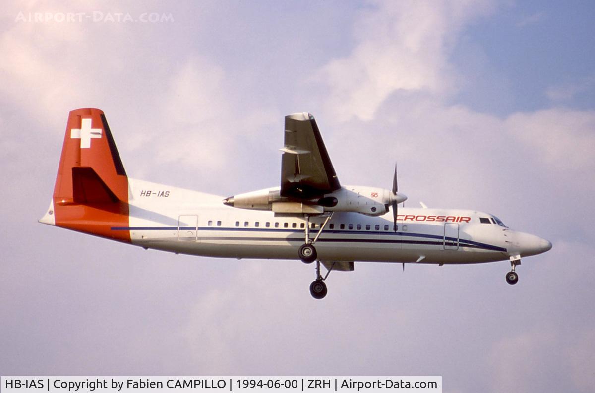 HB-IAS, 1991 Fokker 50 C/N 20220, Crossair