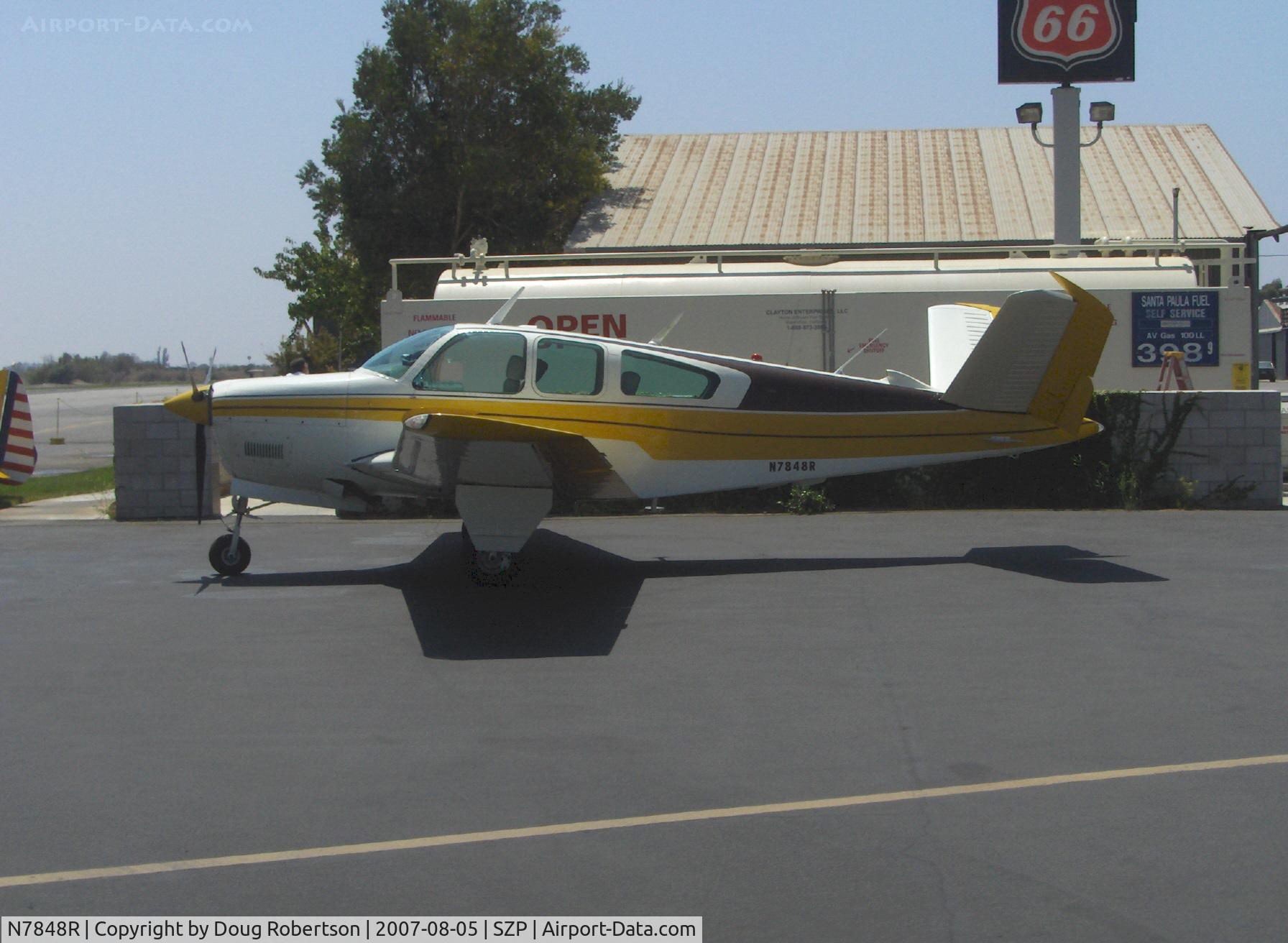 N7848R, 1968 Beech V35A Bonanza C/N D-8904, 1968 Beech V35A BONANZA, Continental IO-550 300 Hp upgrade, refueling