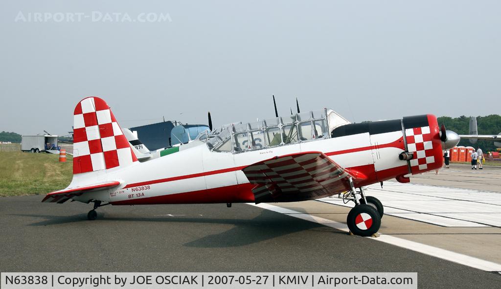 N63838, 1941 Consolidated Vultee BT-13A C/N 2276, On display at 2007 Millville Airshow