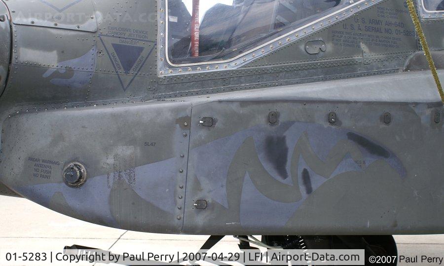 01-5283, 2001 Boeing AH-64D Longbow Apache C/N PVD283, Despite all the touch-ups, still looks mean