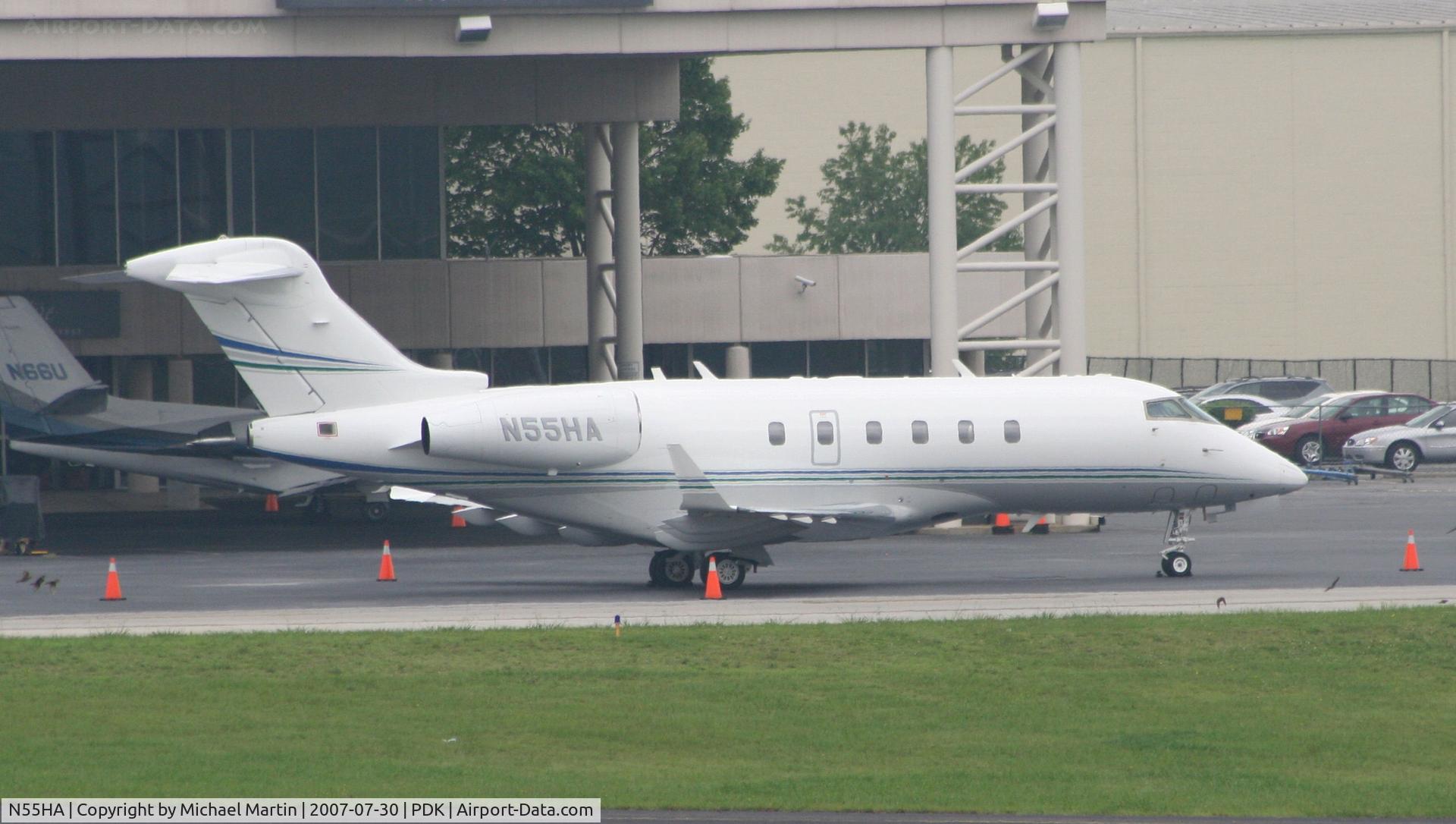 N55HA, 2006 Bombardier Challenger 300 (BD-100-1A10) C/N 20090, Tied down @ Signature Flight Support