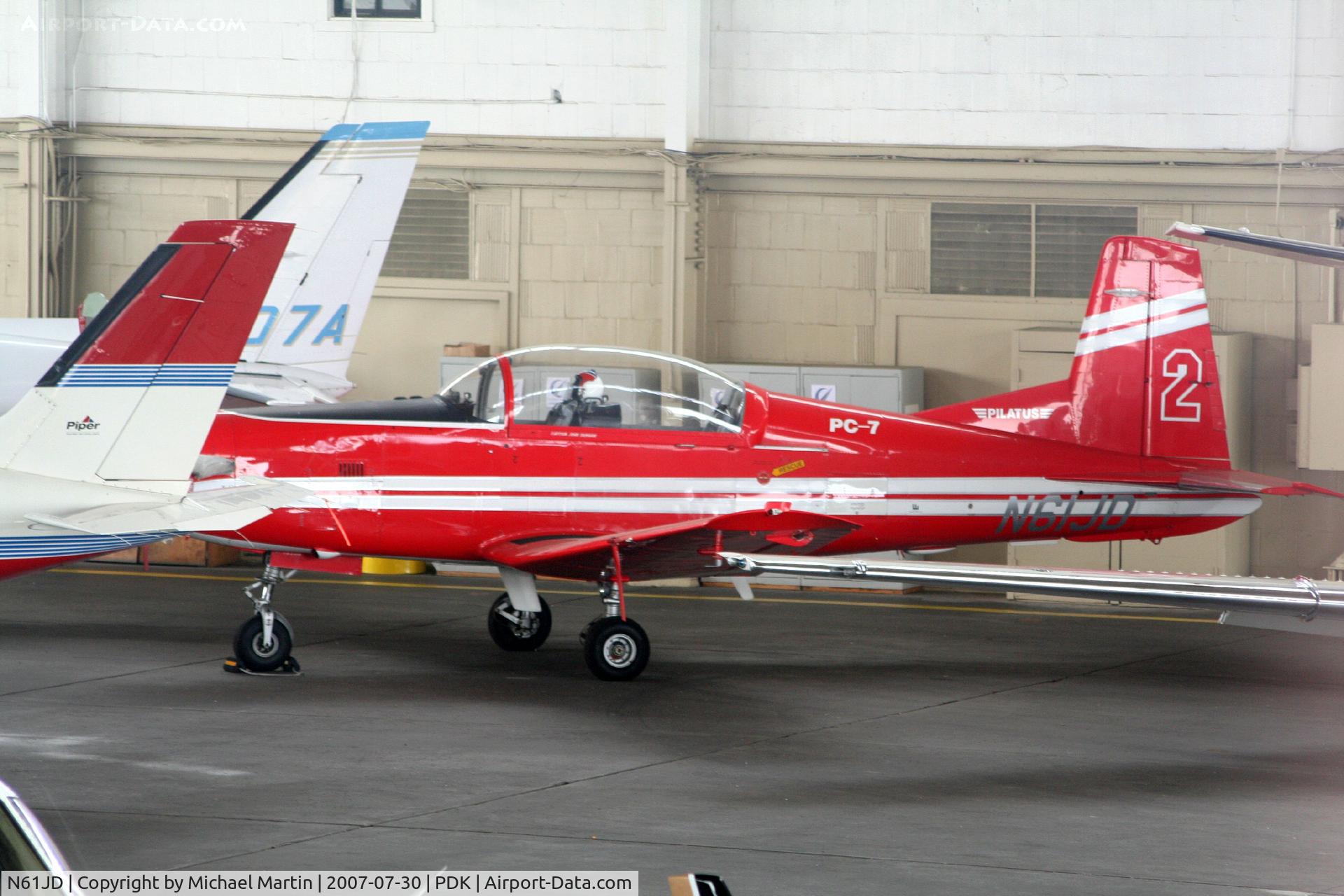 N61JD, 1985 Pilatus PC-7 C/N 480, In Epps Hanger