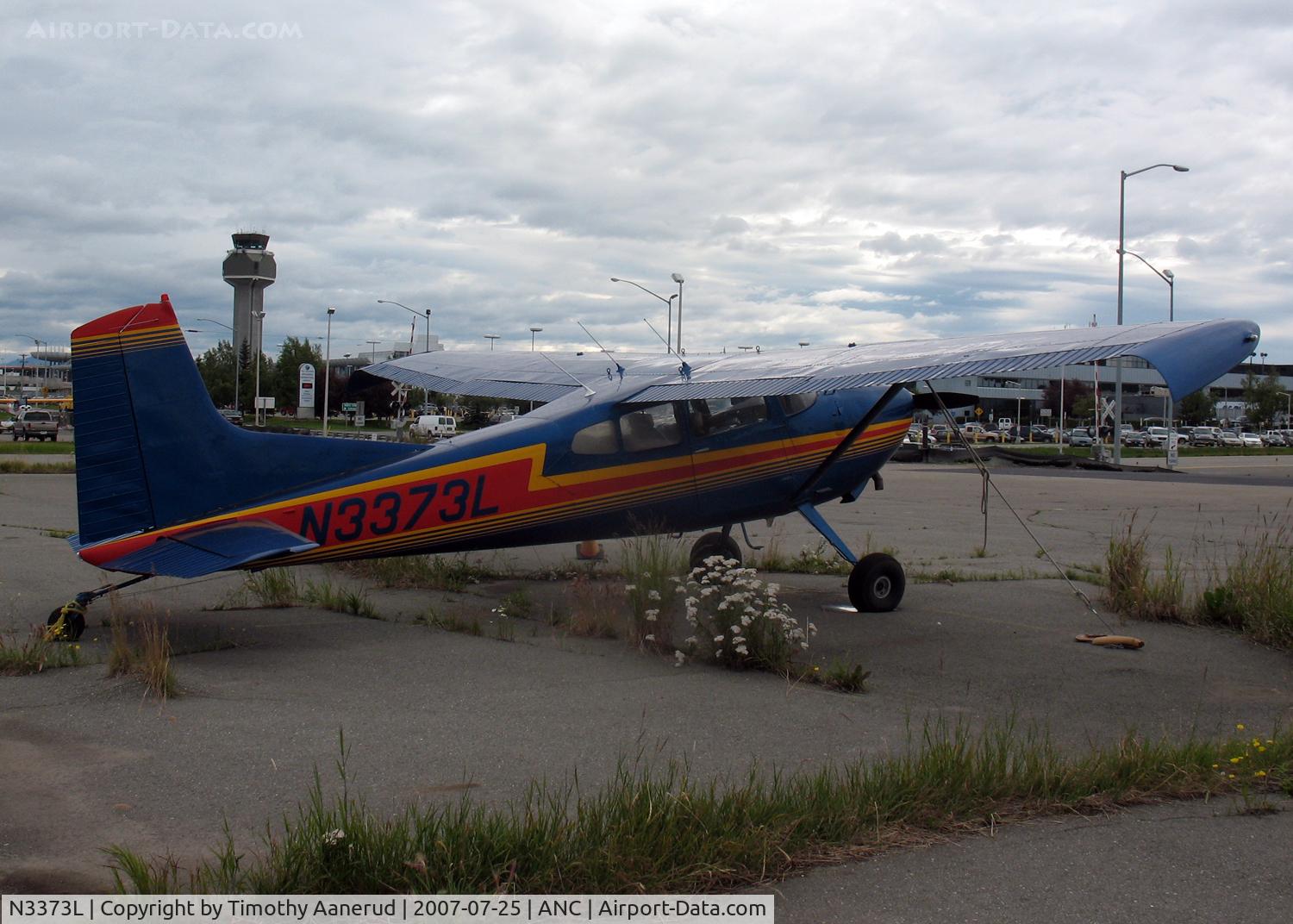 N3373L, 1967 Cessna A185E Skywagon 185 C/N 185-1325, General Aviation Parking area at Anchorage International
