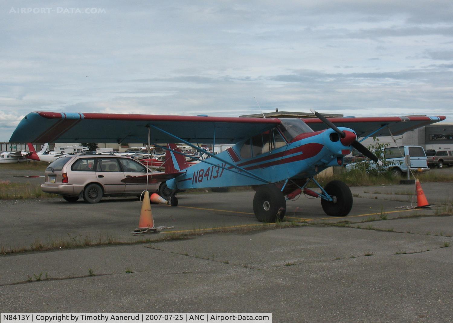 N8413Y, 1969 Piper PA-18-150 Super Cub C/N 18-8858, General Aviation Parking area at Anchorage International