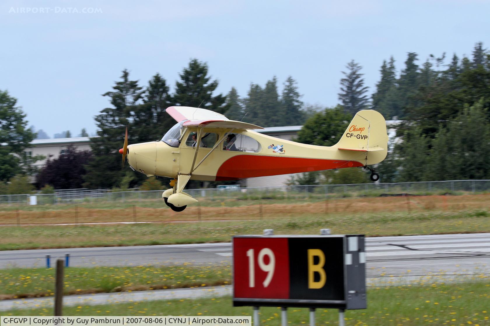 C-FGVP, 1947 Aeronca 7AC Champion C/N 7AC 1087, Just a bit more and it's down.