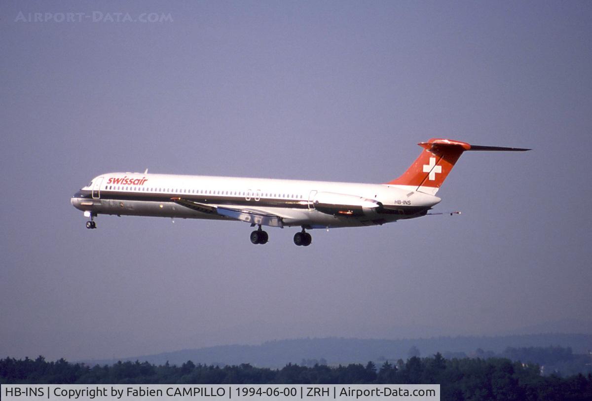 HB-INS, 1985 McDonnell Douglas MD-82 (DC-9-82) C/N 49356, Swissair