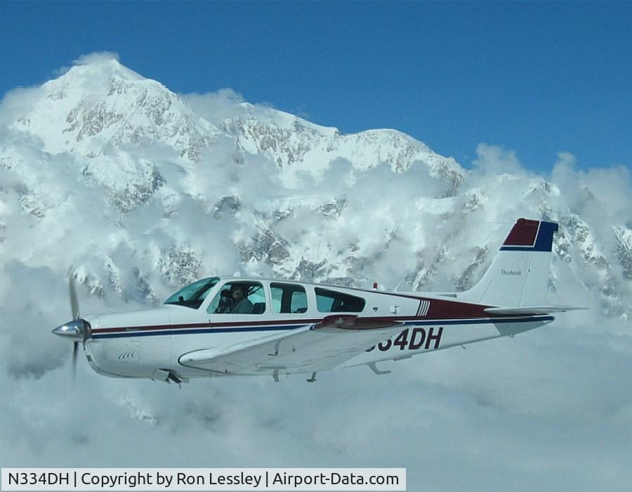 N334DH, 1975 Beech F33A Bonanza C/N CE-625, Denali (Mt McKinley) Alaska in background