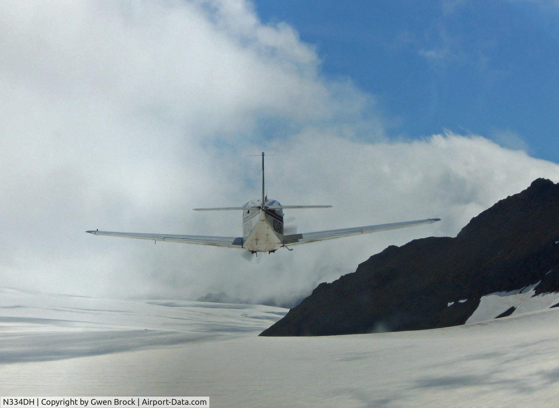 N334DH, 1975 Beech F33A Bonanza C/N CE-625, Going down the Glacier