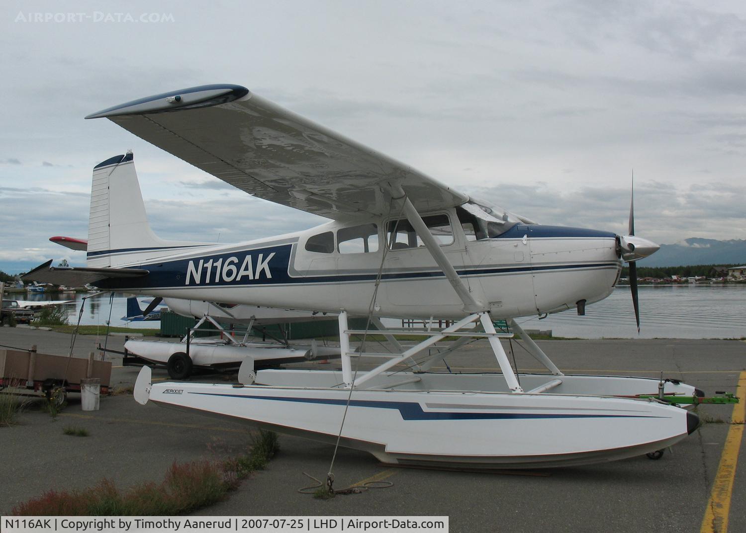 N116AK, 1965 Cessna 180H Skywagon C/N 18051469, Parked by Lake Hood