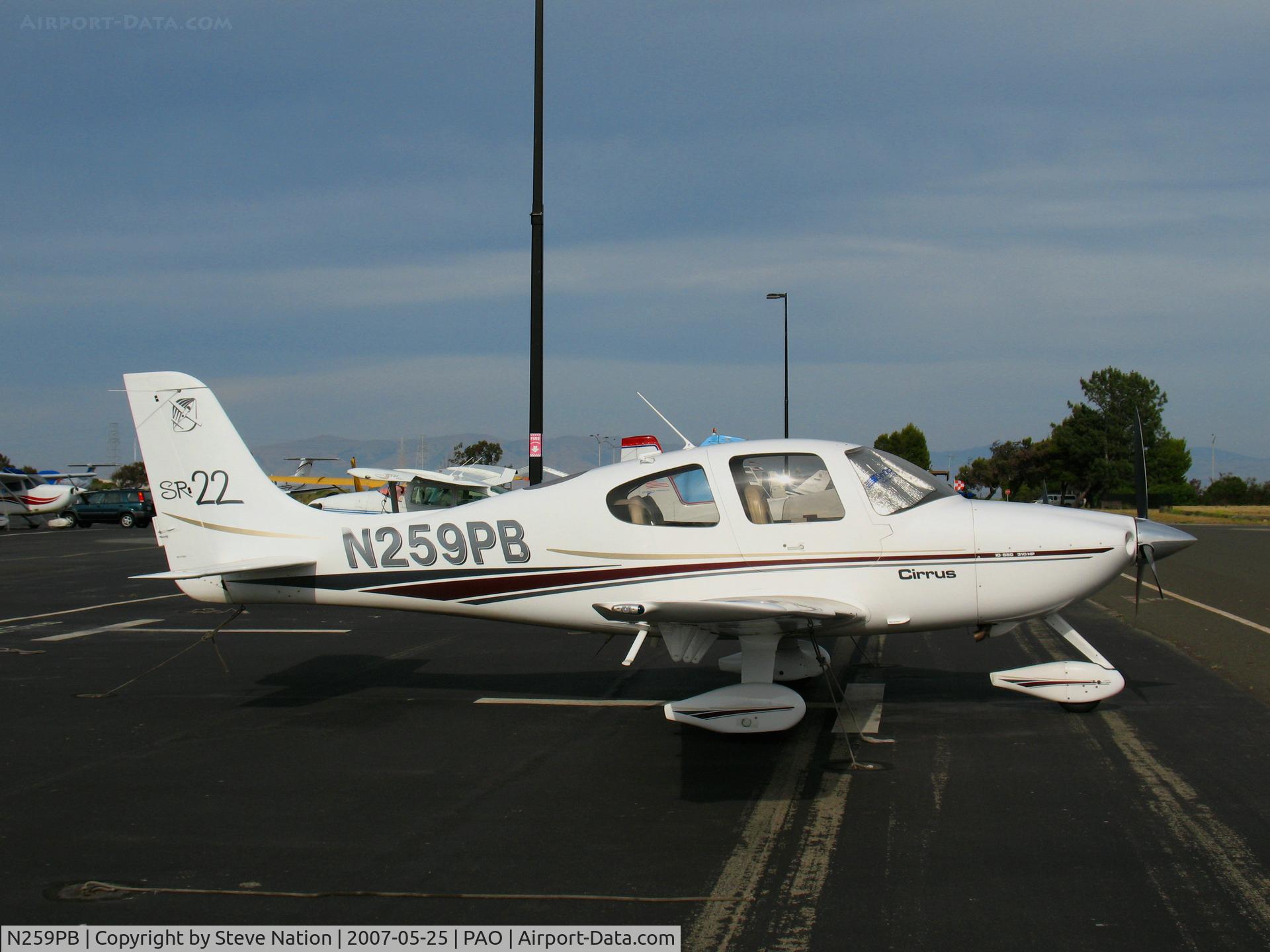 N259PB, 2001 Cirrus SR22 C/N 0111, 2001 Cirrus Design SR22 visiting from Grand Rapids, MN @ Palo Alto, CA