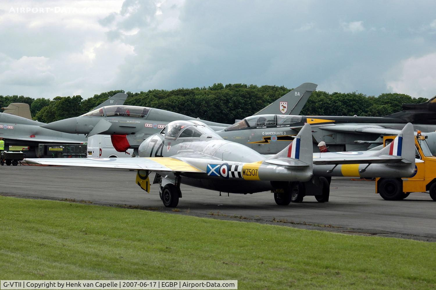 G-VTII, 1954 De Havilland DH-115 Vampire T.11 C/N 15127, Vampire T.11 WZ507 at Kemble