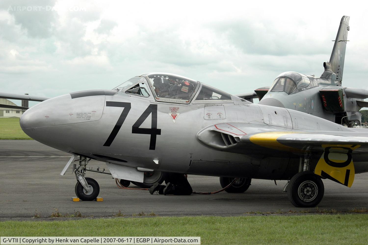 G-VTII, 1954 De Havilland DH-115 Vampire T.11 C/N 15127, Close-up of Vampire T.11 WZ507 at Kemble