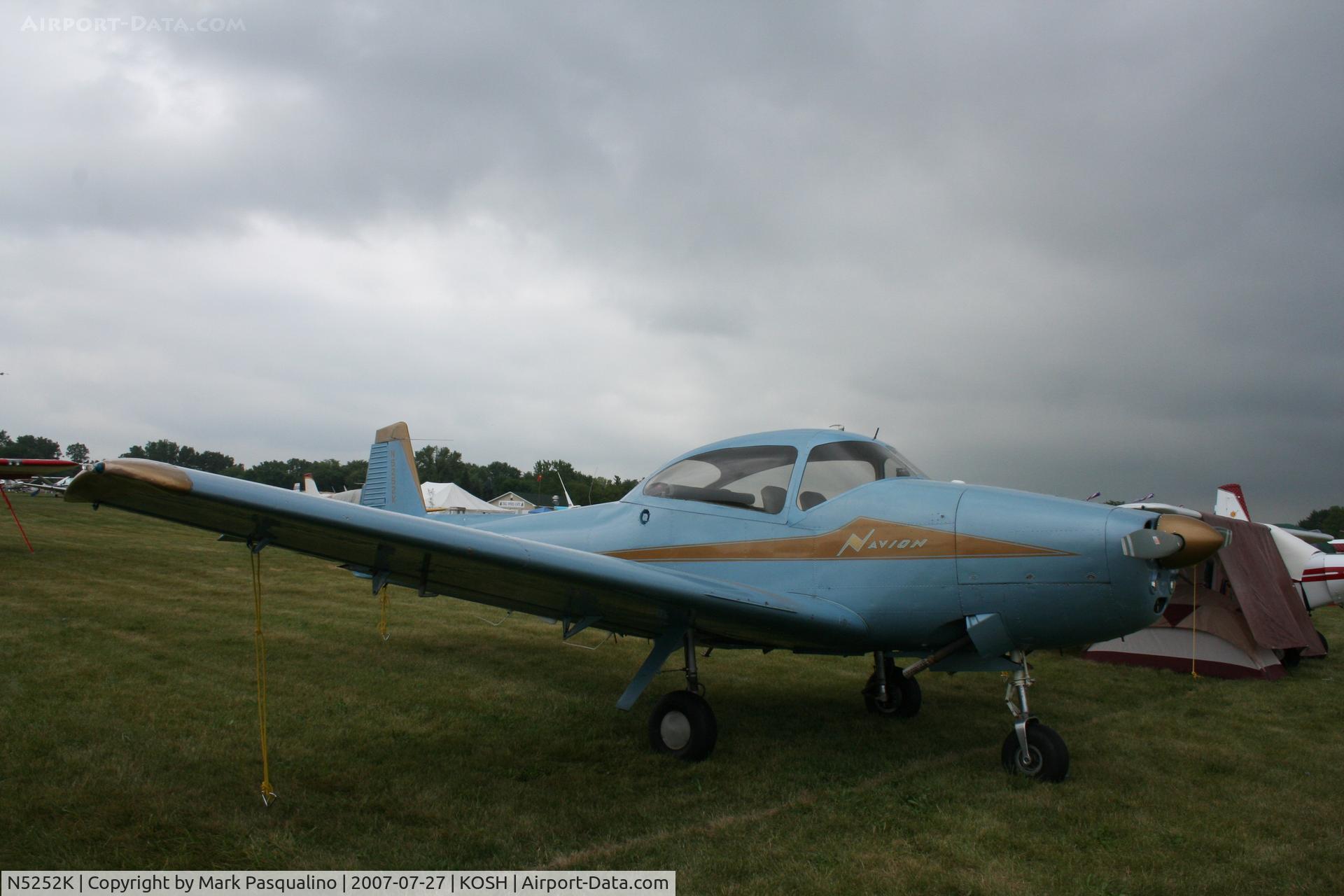 N5252K, 1950 Ryan NAVION B C/N NAV-4-2152B, Navion B