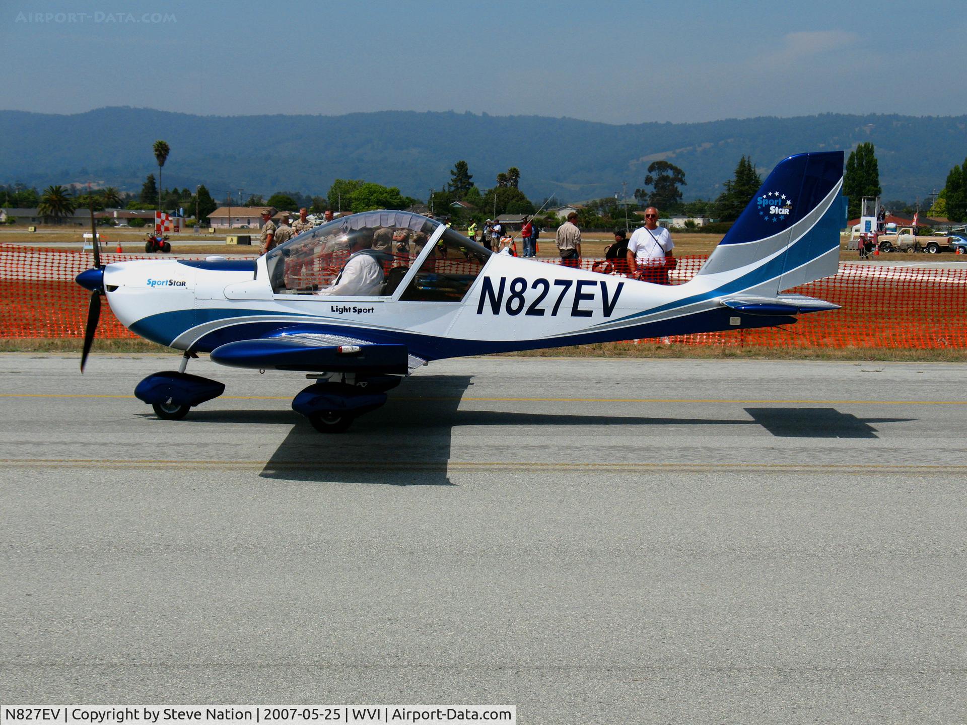 N827EV, 2007 Evektor-Aerotechnik Sportstar C/N 20070827, Light Sport Planes West (Salinas, CA) 2007 Evektor-aerotechnik As SPORTSTAR taxying for demo flight @ Watsonville, CA airshow