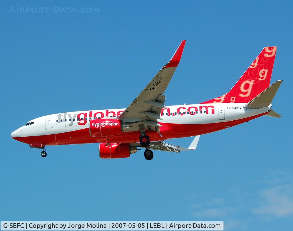 G-SEFC, 2007 Boeing 737-7Q8 C/N 30687, Delivered in APR2007.