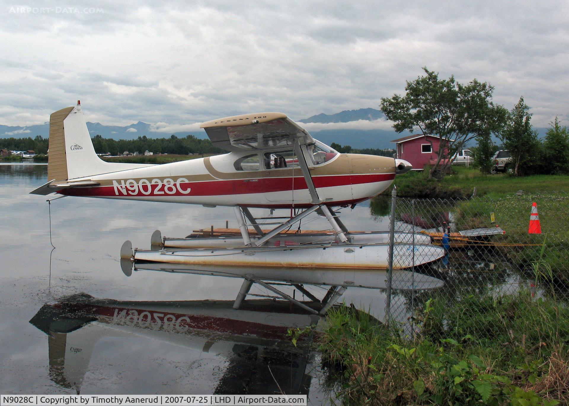 N9028C, 1954 Cessna 180 C/N 31076, Moored at Lake Hood