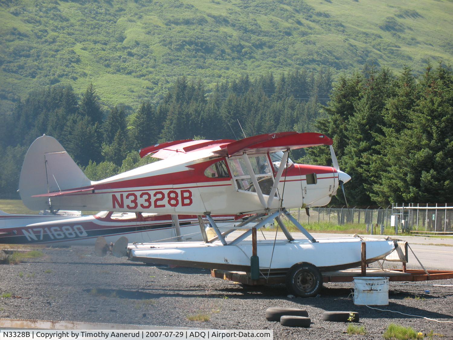 N3328B, 1954 Piper PA-22-135 Tri-Pacer C/N 22-2143, General Aviation area at Kodiak