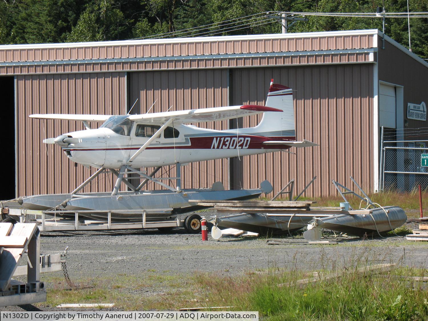 N1302D, 1963 Cessna 180F C/N 18051272, General Aviation area at Kodiak
