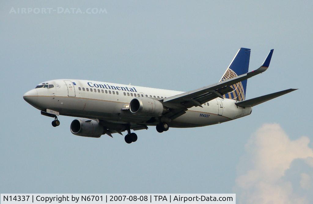 N14337, 1987 Boeing 737-3TO C/N 23575, 737-3TO with winglets.