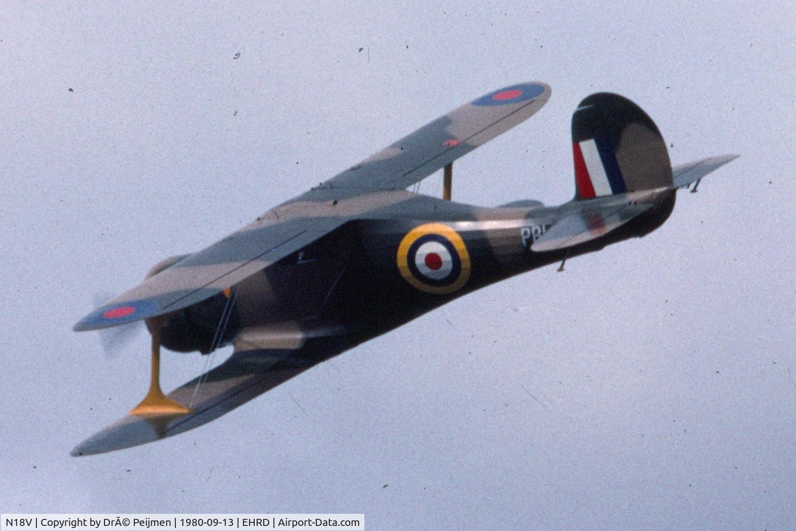 N18V, 1944 Beech D17S Staggerwing C/N 6869, In its element...