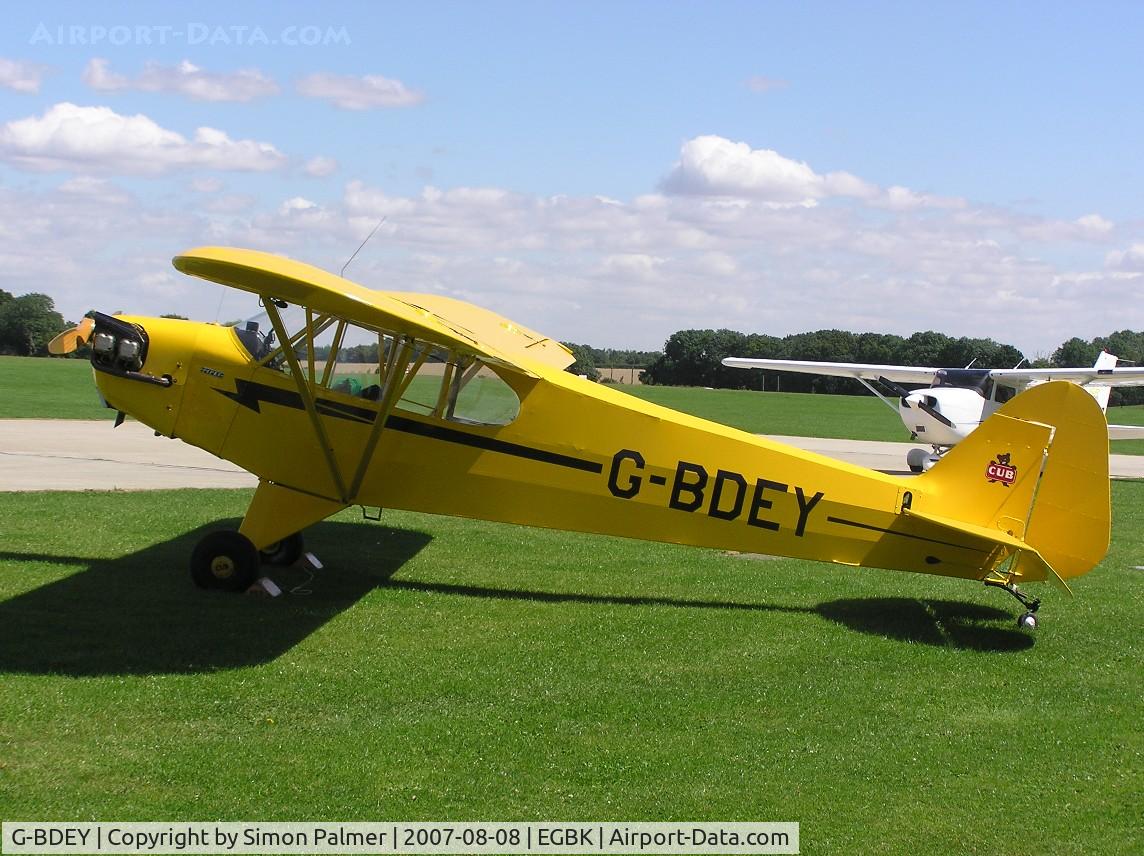 G-BDEY, 1943 Piper L-4H Grasshopper (J3C-65D) C/N 11529, Cub visiting Sywell