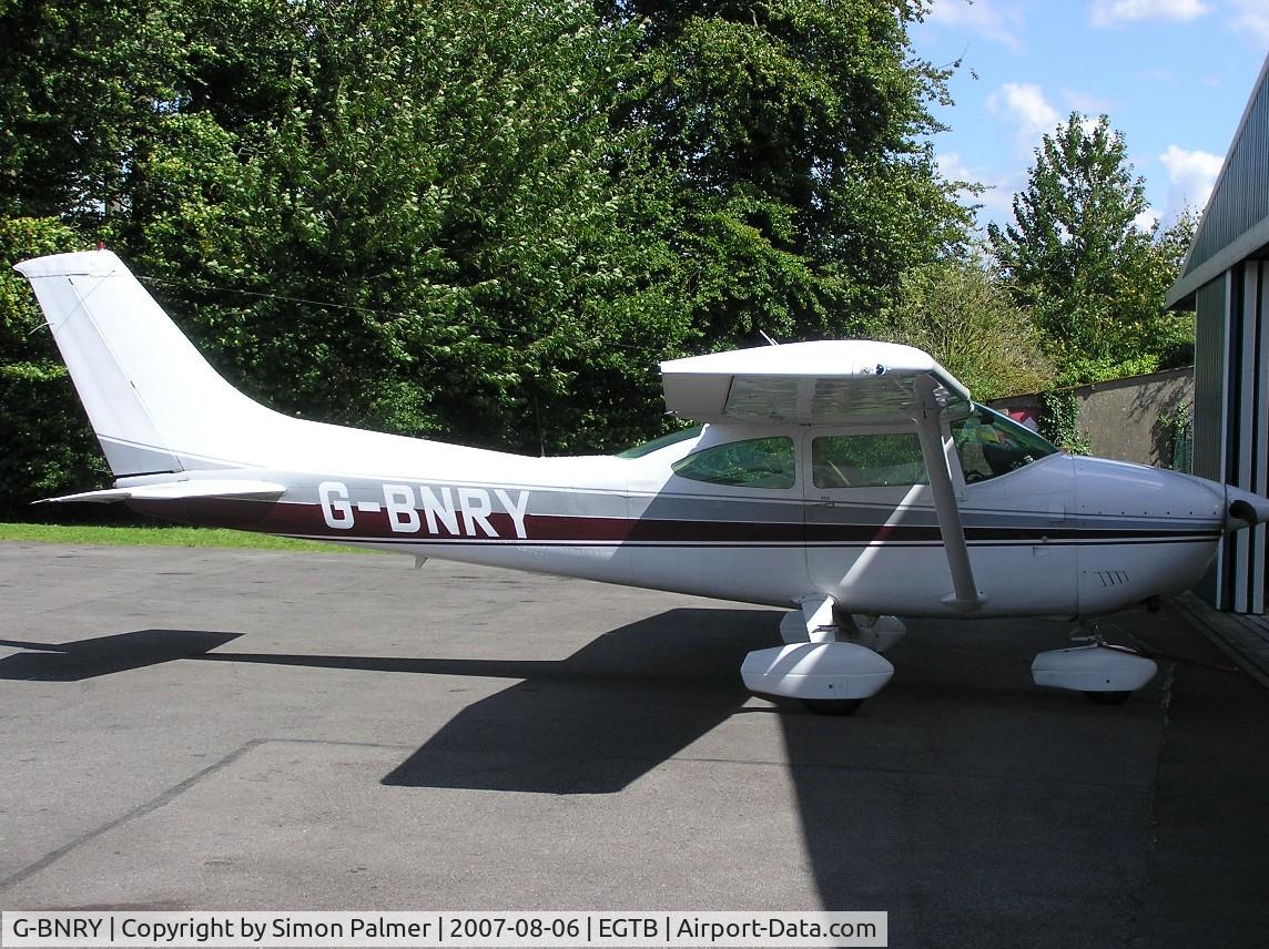 G-BNRY, 1977 Cessna 182Q Skylane C/N 182-65629, Cessna 182 outside the hangar at Booker