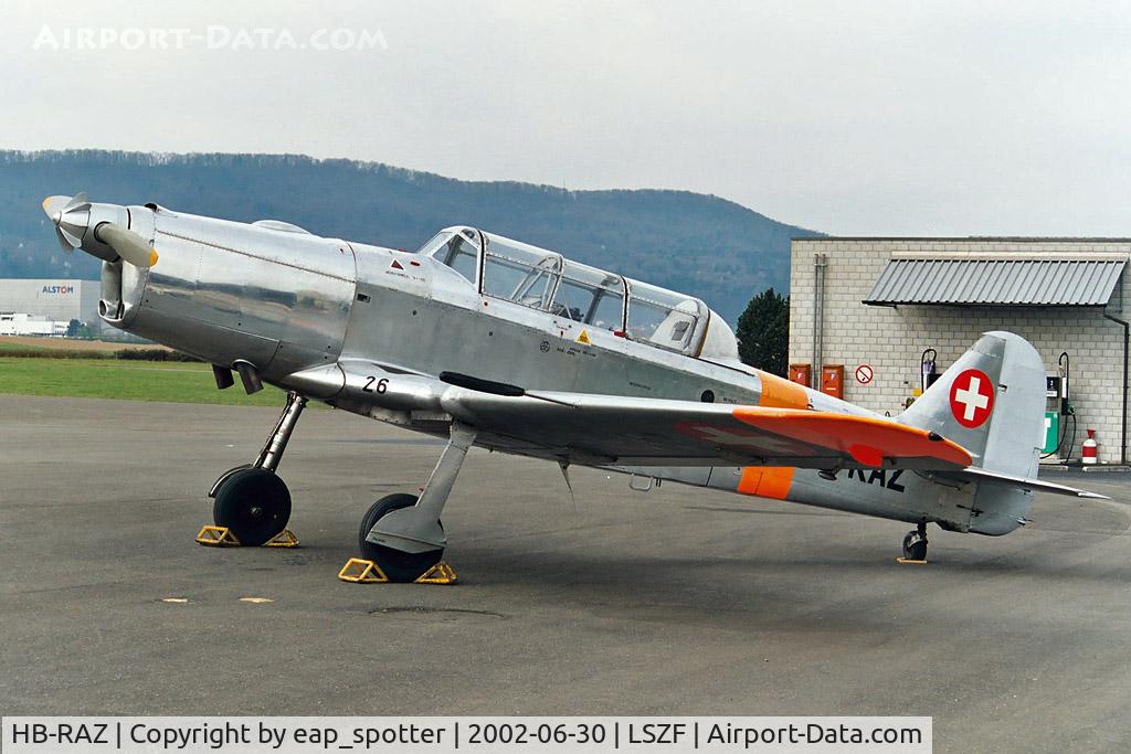 HB-RAZ, 1948 Pilatus P2-05 C/N 46, parked at apron
