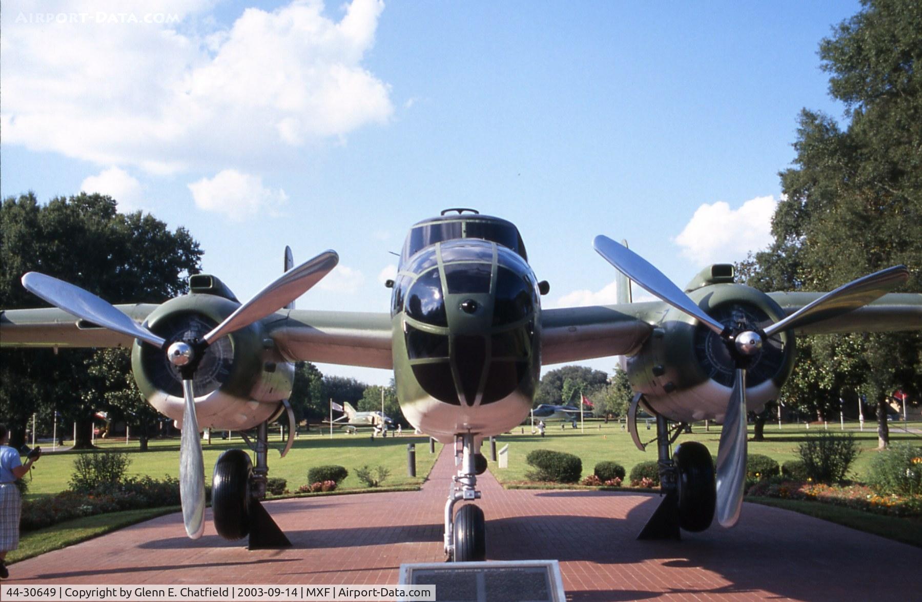 44-30649, 1944 North American TB-25N-25/27-NC Mitchell C/N 108-33924, Head-on shot