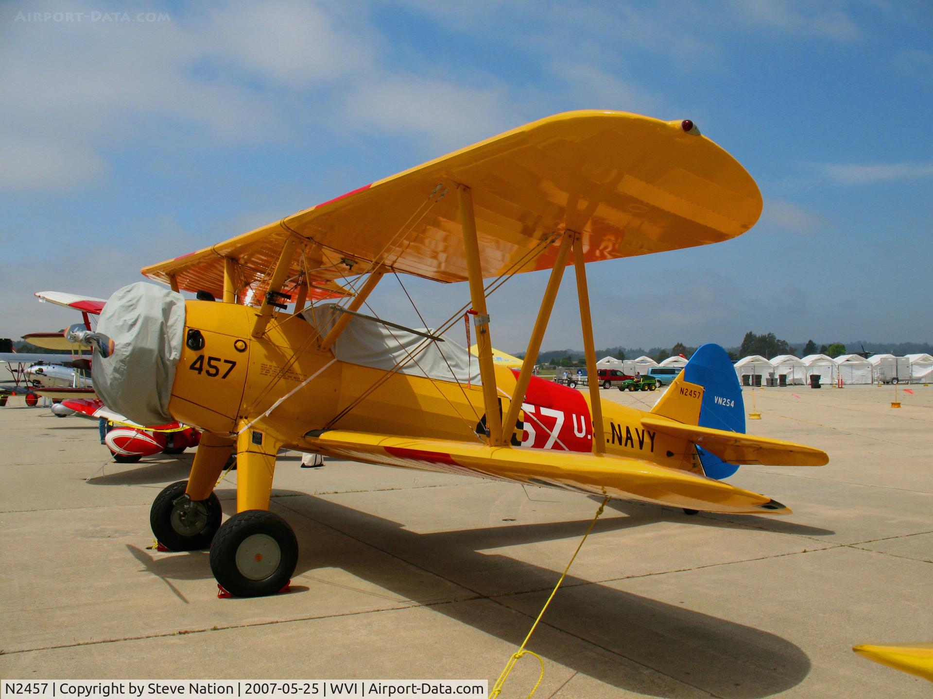 N2457, 1942 Boeing A75N1(PT17) C/N 75-2717, 1942 Boeing A75N1(PT17) as N2S-4 U.S. Navy/457 @ Watsonville, CA airshow