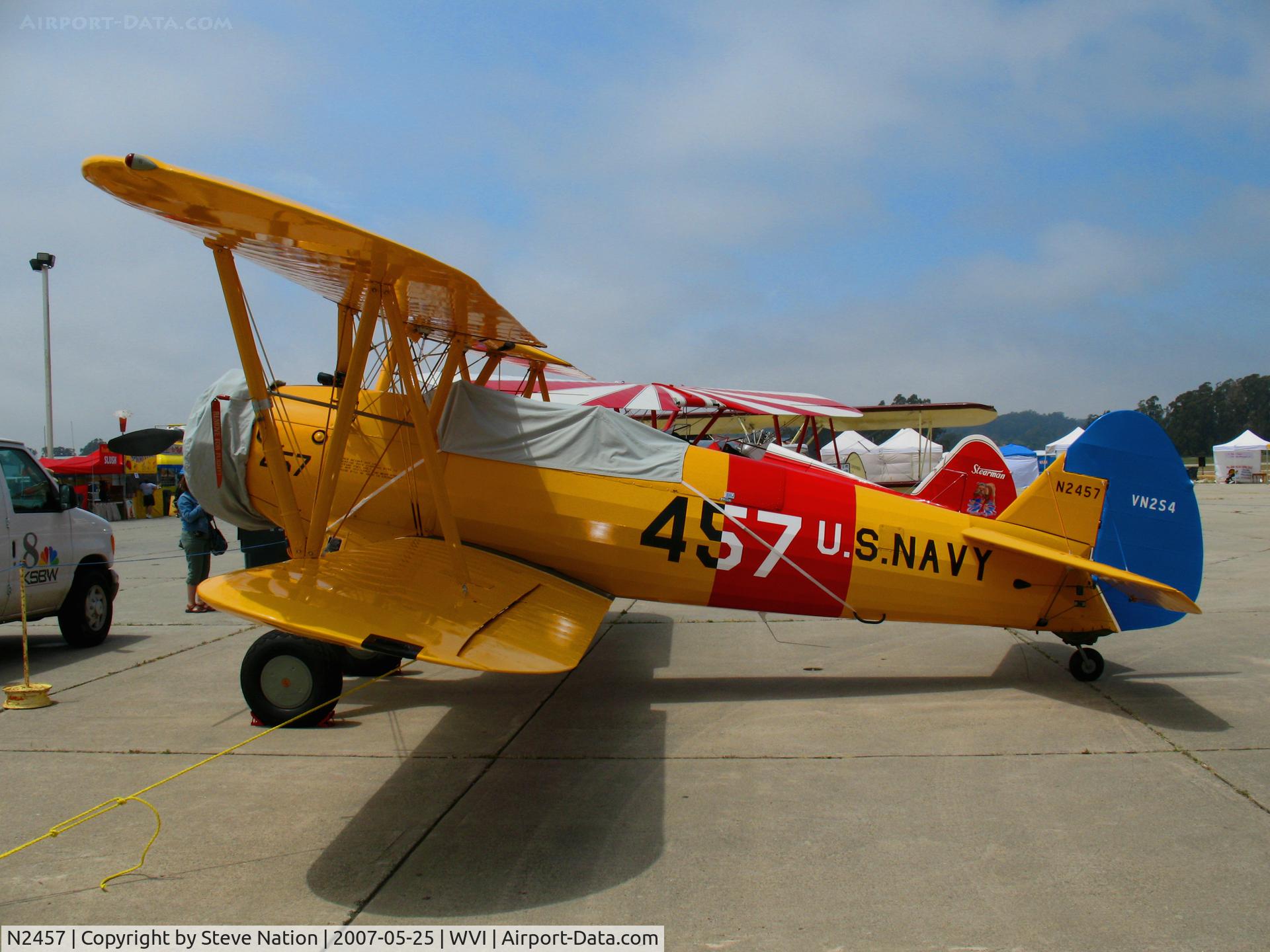 N2457, 1942 Boeing A75N1(PT17) C/N 75-2717, 1942 Boeing A75N1(PT17) as N2S-4 U.S. Navy/457 @ Watsonville, CA airshow