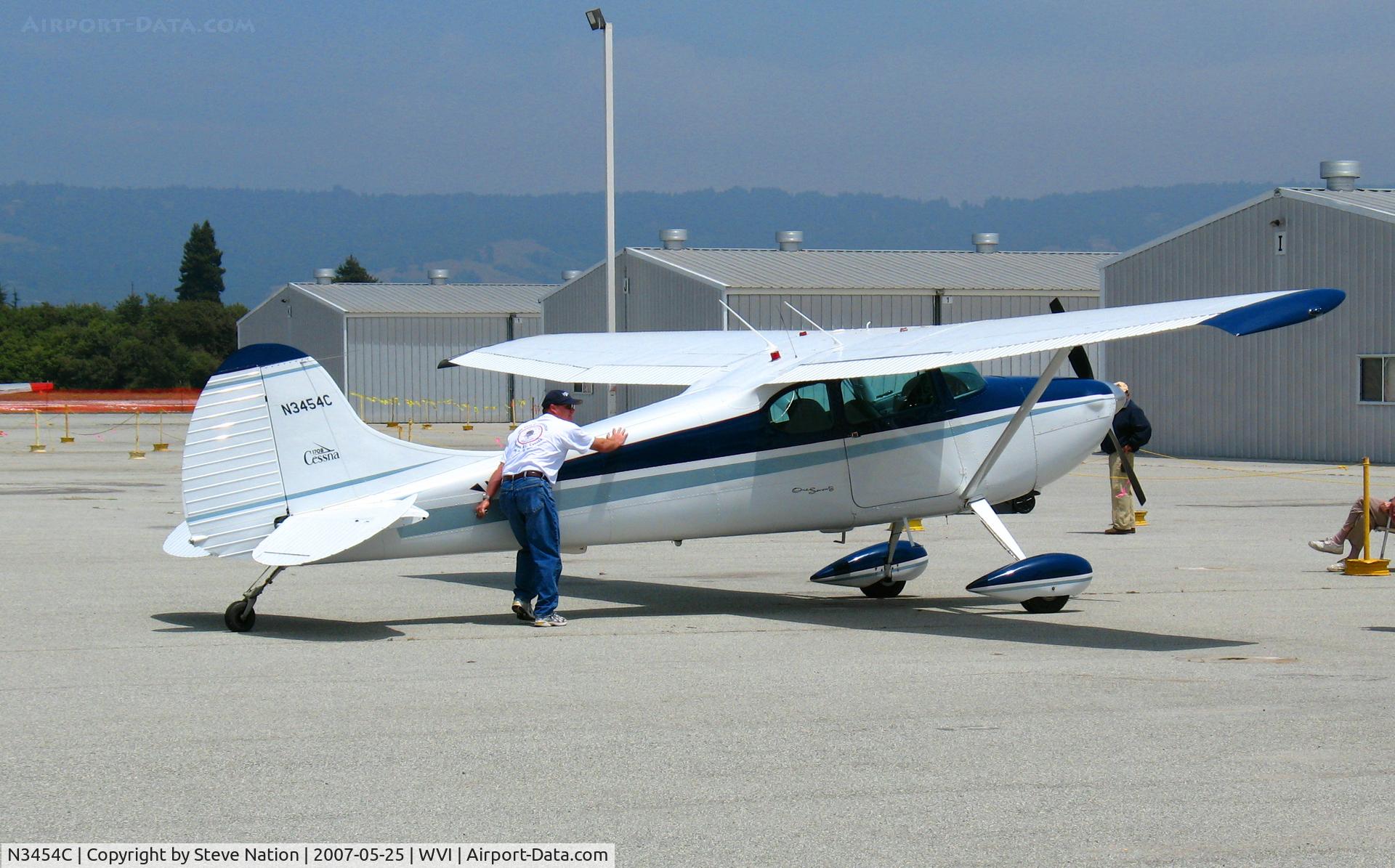 N3454C, 1954 Cessna 170B C/N 26497, 1954 Cessna 170B arriving @ Watsonville, CA airshow