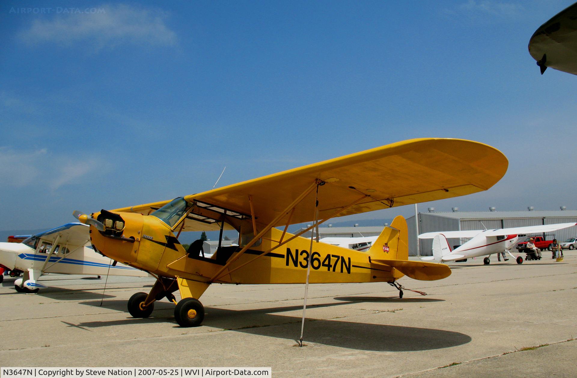 N3647N, 1947 Piper J3C-65 Cub C/N 22906, Locally-based 1947 Piper J3C-65 @ Watsonville, CA airshow