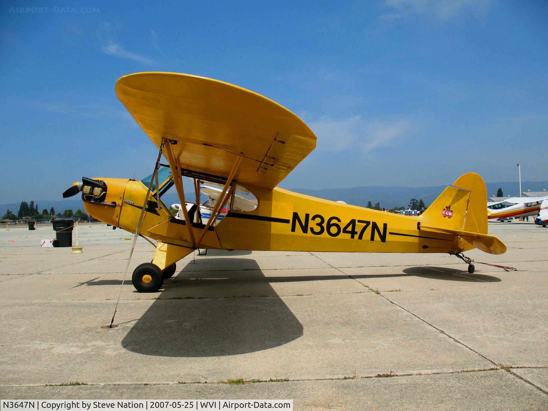 N3647N, 1947 Piper J3C-65 Cub C/N 22906, Locally-based 1947 Piper J3C-65 @ Watsonville, CA airshow