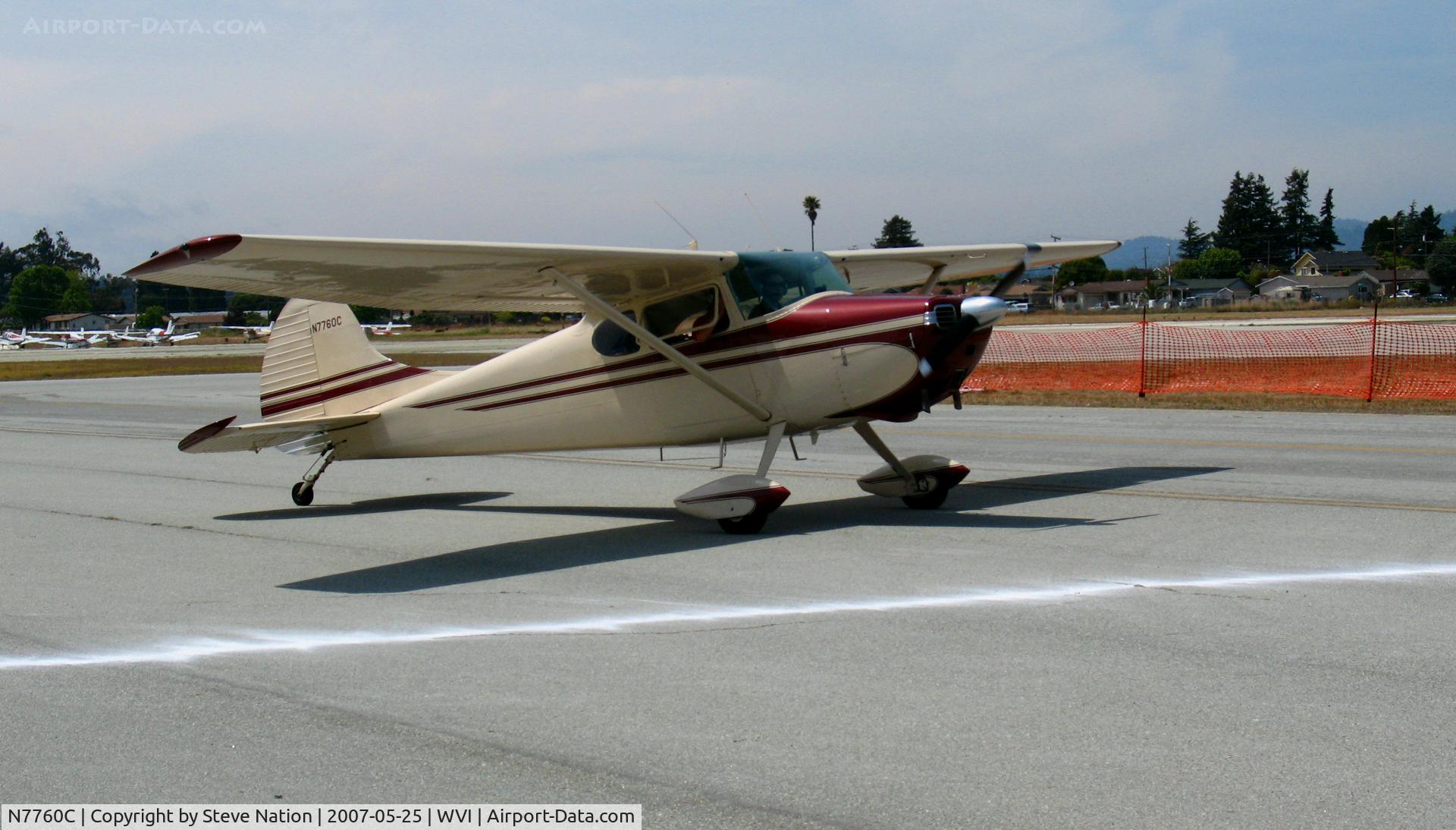 N7760C, Cessna 170B C/N 20520, Recently restored Cessna 170B taxying @ Watsonville, CA airshow