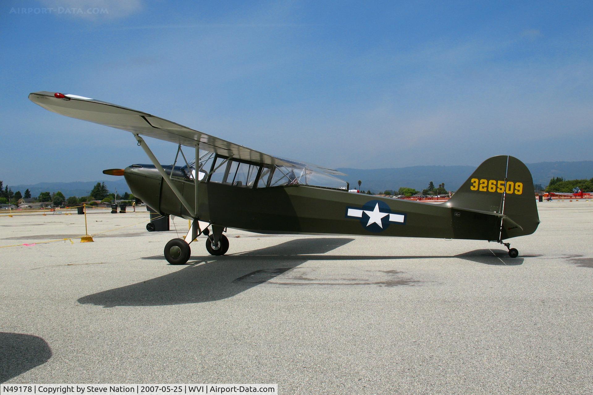 N49178, 1946 Taylorcraft DCO-65 C/N L-5821, Alaska-based 1946 Taylorcraft DCO-65 as USAAC 43-26509 @ Watsonville, CA airshow