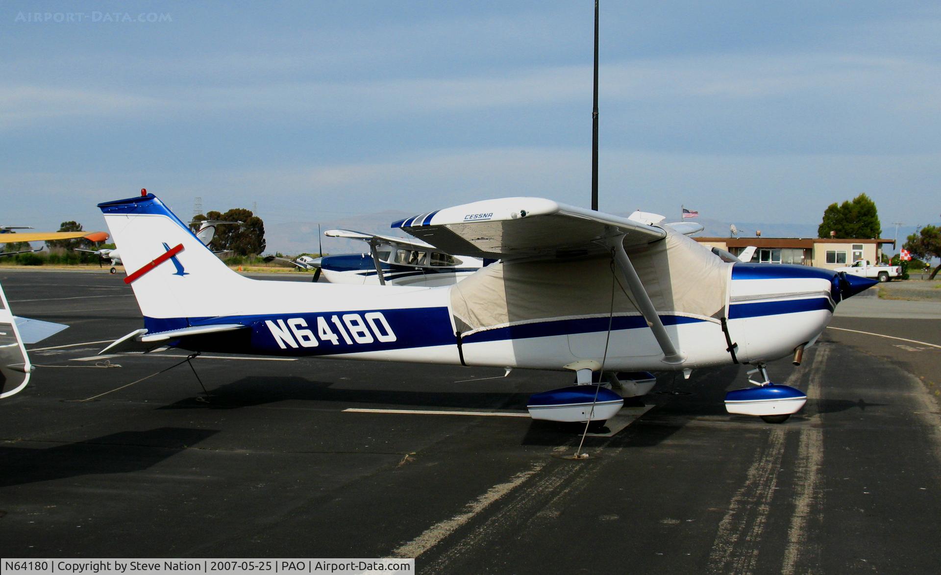 N64180, 1975 Cessna 172M C/N 17265069, 1975 Cessna 172M with cover @ Palo Alto, CA