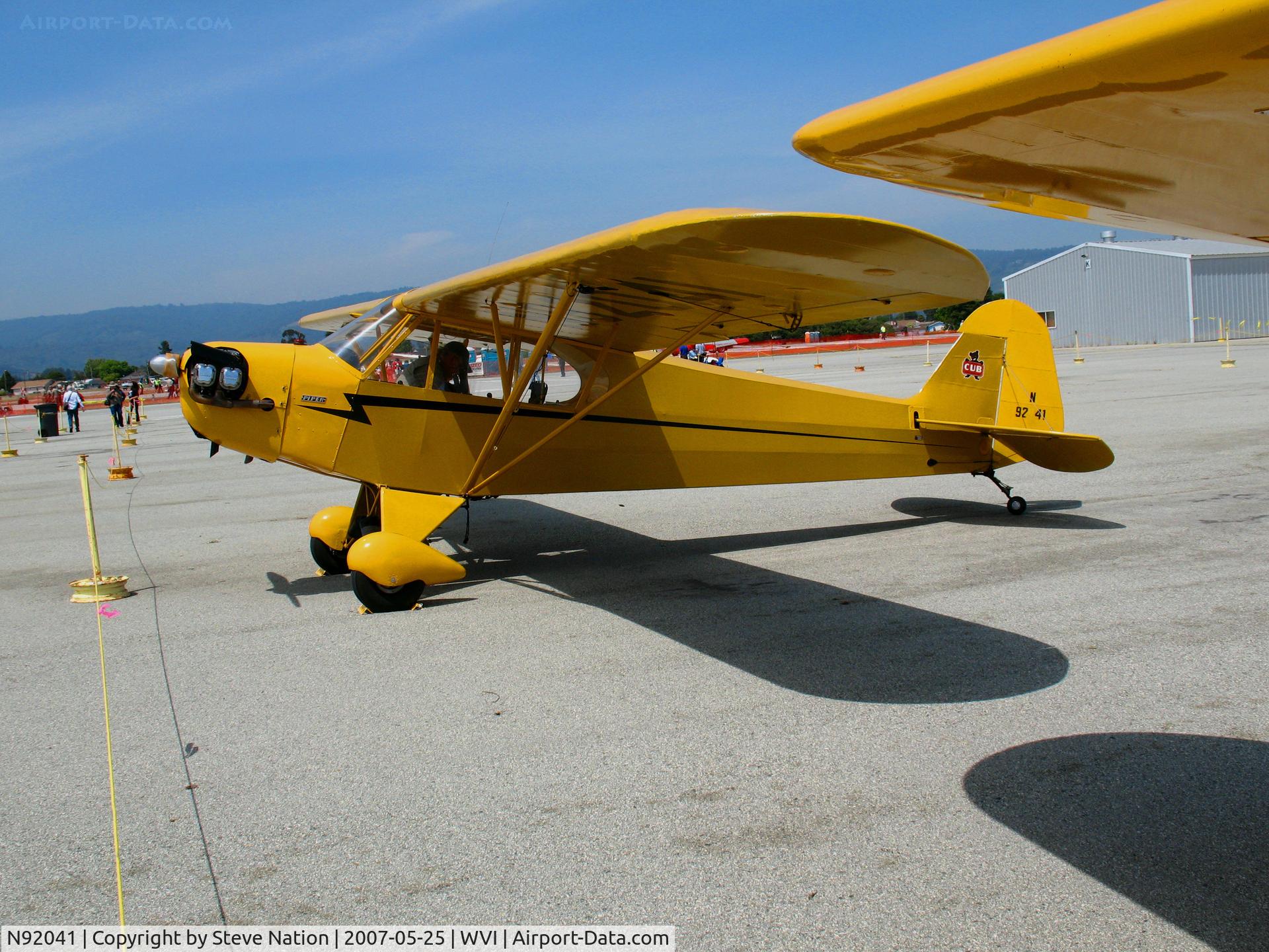 N92041, 1946 Piper J3C-65 Cub C/N 16474, 1946 Piper J3C-65 from Agua Dulce Airport via Porterville-Hanford-Hollister @ Watsonville, CA airshow