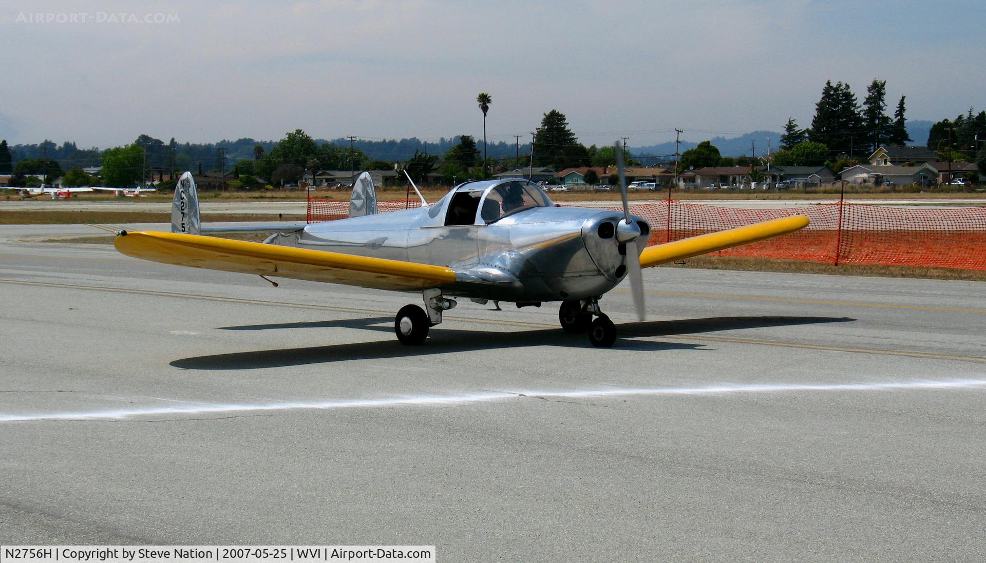 N2756H, 1946 Erco 415C Ercoupe C/N 3381, Mostly aluminum colored 1946 Ercoupe 415-C taxying 