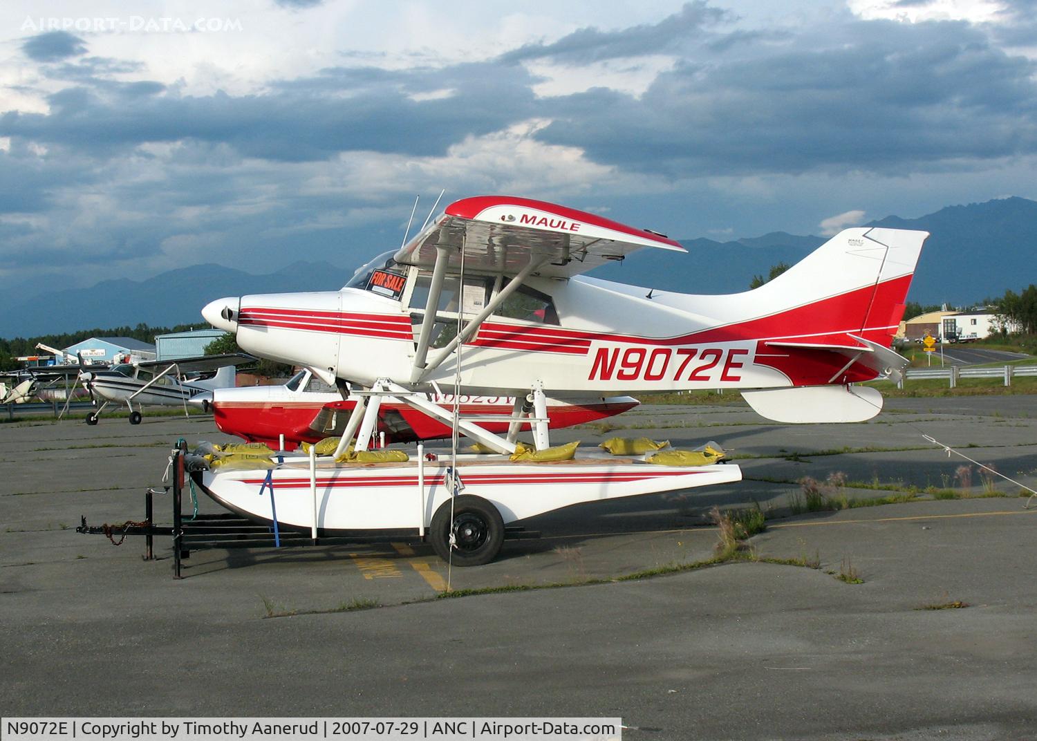 N9072E, 1977 Maule M-5-210C Strata Rocket C/N 6195C, General Aviation Parking area at Anchorage International