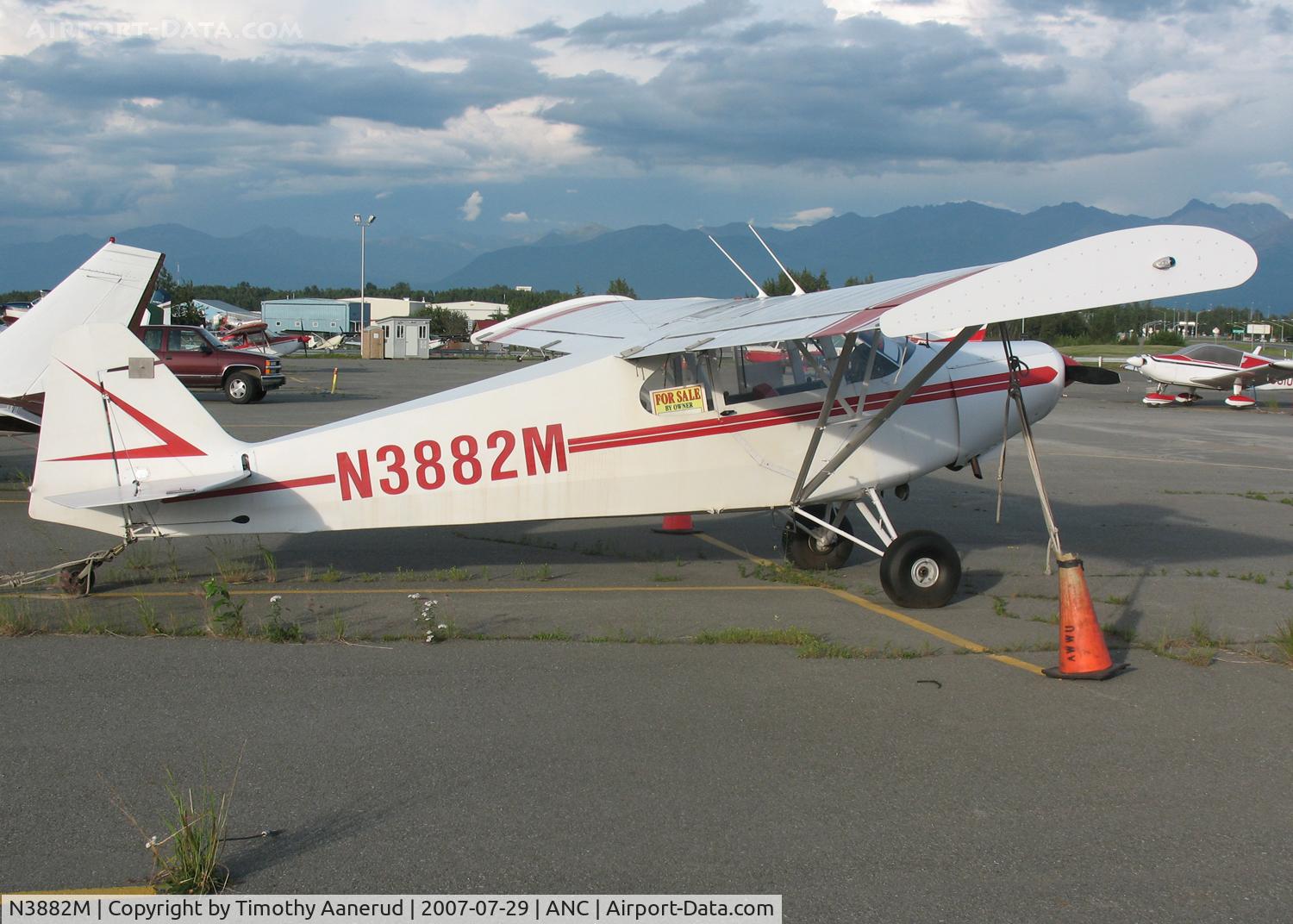 N3882M, 1947 Piper PA-12 Super Cruiser C/N 12-2778, General Aviation Parking area at Anchorage International