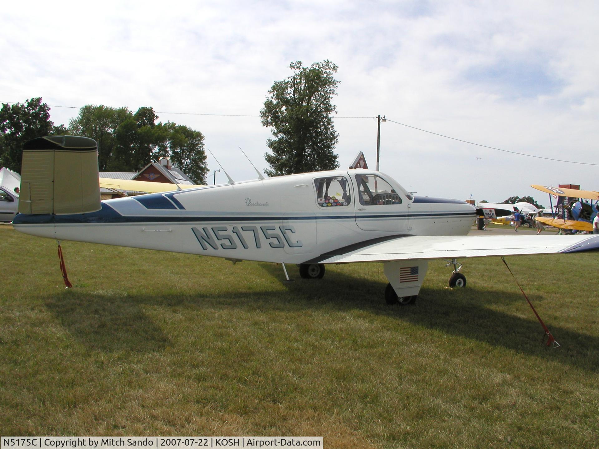 N5175C, 1950 Beech B35 C/N D-2400, EAA AirVenture 2007.