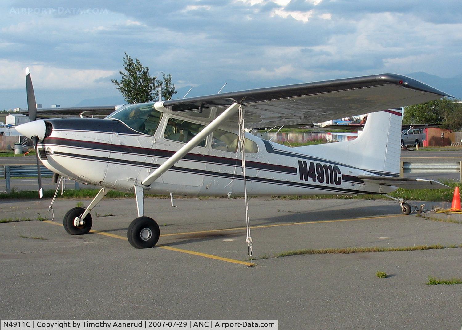 N4911C, 1975 Cessna A185F Skywagon 185 C/N 18502653, General Aviation Parking area at Anchorage International