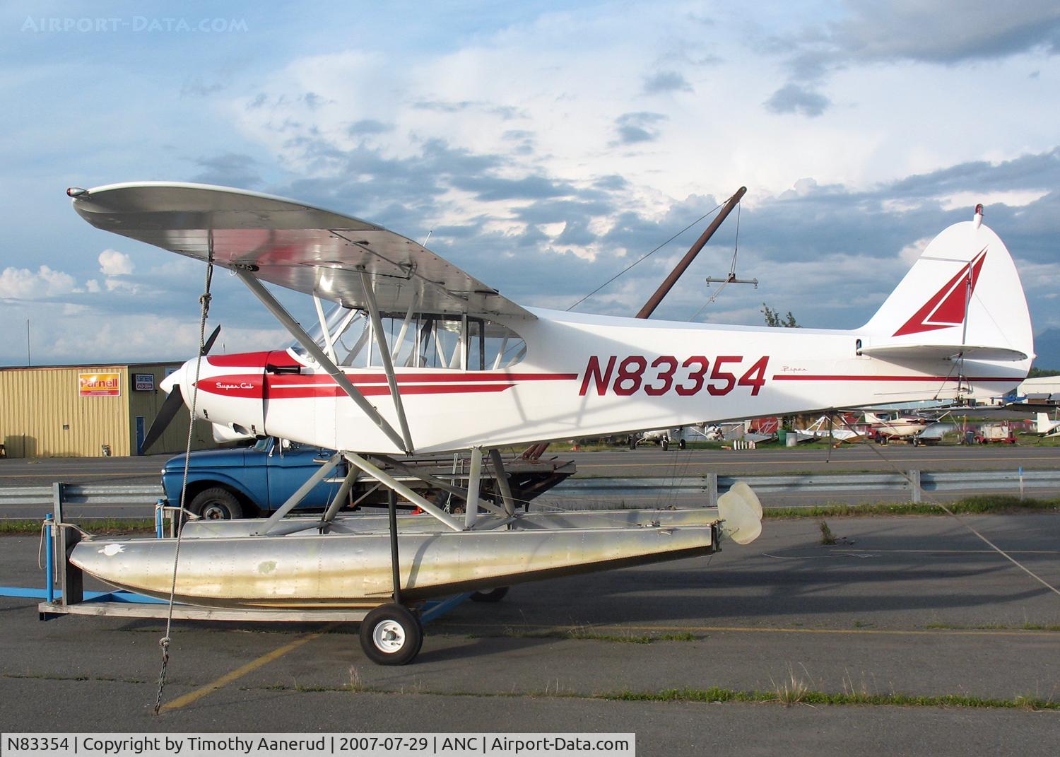 N83354, 1976 Piper PA-18-150 Super Cub C/N 18-7609094, General Aviation Parking area at Anchorage International