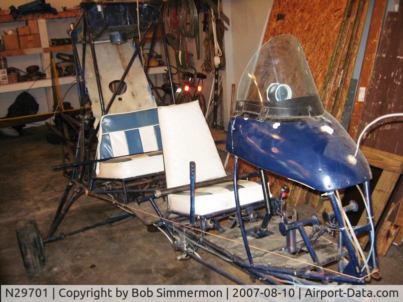 N29701, 1974 Expl Acft Ass Wlgtn Chpt 297 BREEZY C/N EAA-297-1, This is an old derelict Breezy that's been robbed of wings, engine and prop.  The airframe has too much corrosion.  I'm removing the serviceable parts from my project.