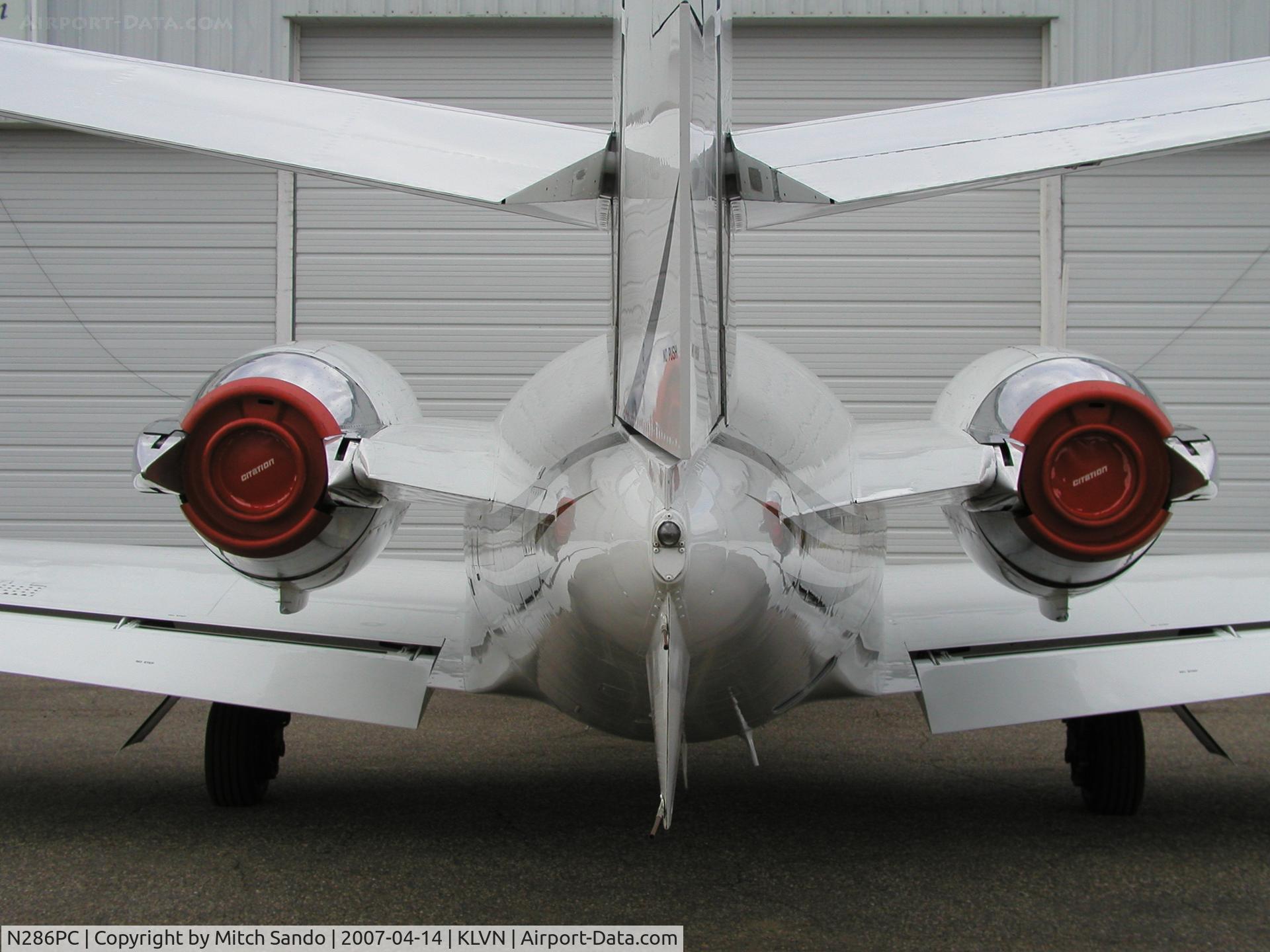 N286PC, Cessna 501 Citation I/SP C/N 501-0164, Rear of 286PC.