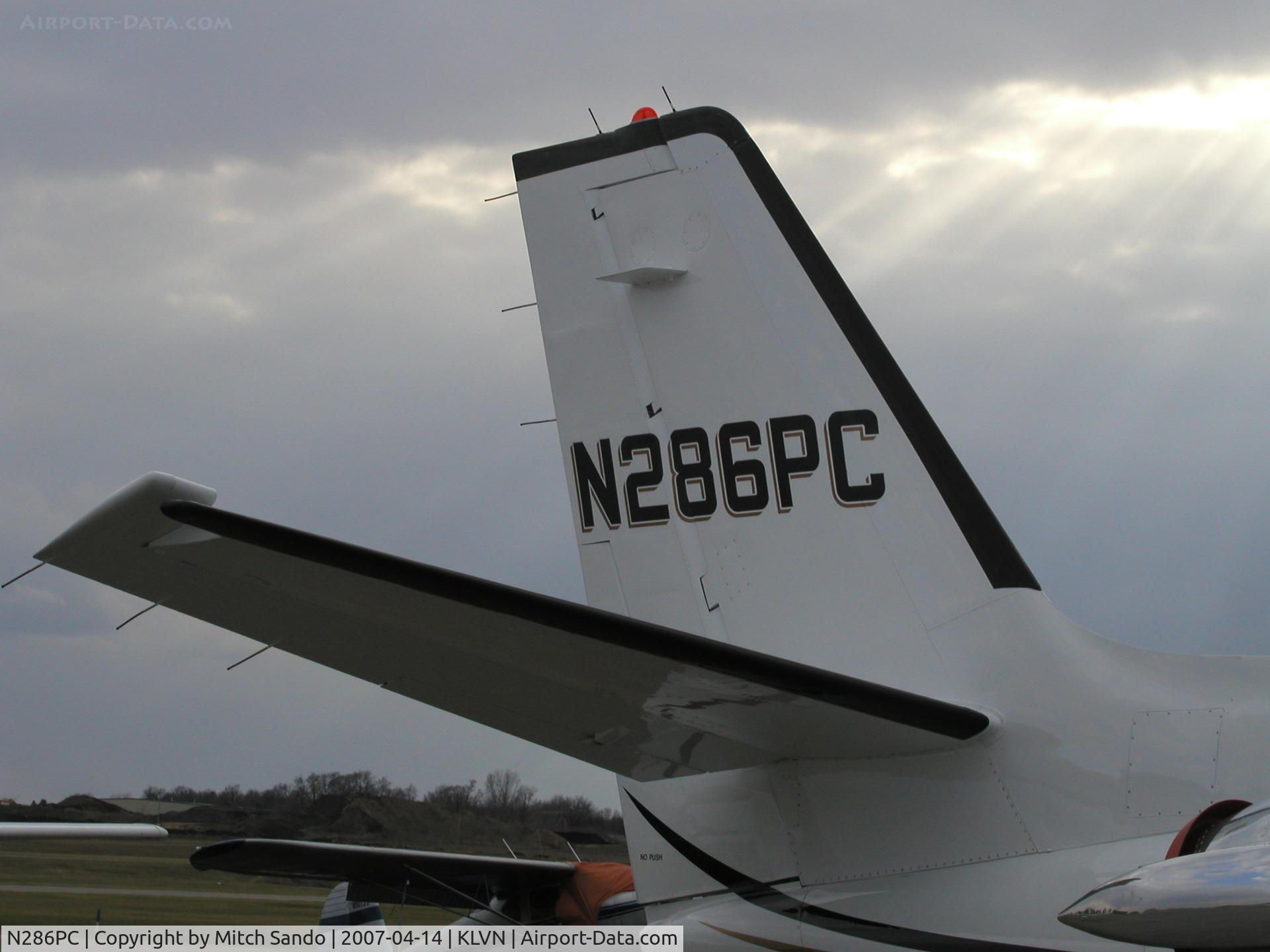 N286PC, Cessna 501 Citation I/SP C/N 501-0164, Tail of 286PC.