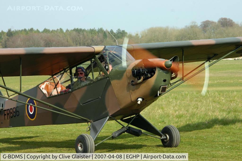 G-BDMS, 1944 Piper J3C-65 Cub Cub C/N 13049, Colour scheme of the ROYAL AIR FORCE as FR886. Previous ID: F-BEGZ